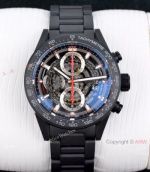 XF Swiss Grade TAG Heuer Carrera Heuer 01 Full Black Matt Ceramic Watch